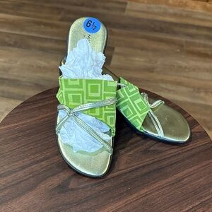 Mila Paoli Lime Green and Silver Sandals